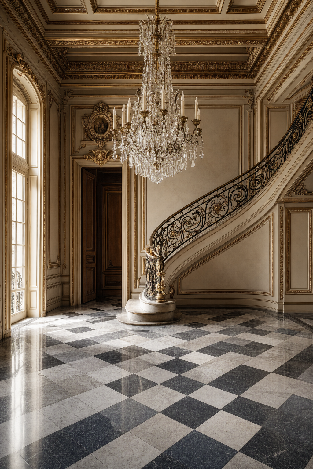 Hall d'immeuble haussmannien parisien